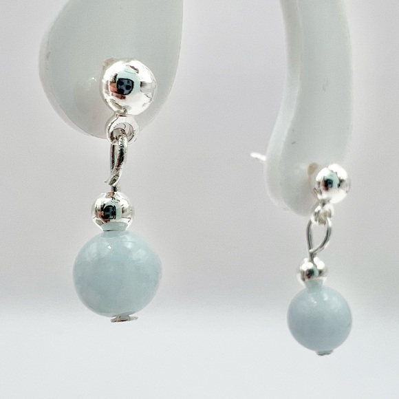 AQUAMARINE STUD EARRINGS - Picture 3 of 8